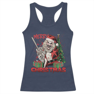 Terrifier Santa Christmas Horror Movie Racerback Tank Top TS14 Navy Print Your Wear