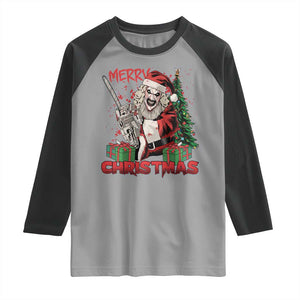 Terrifier Santa Christmas Horror Movie Raglan Shirt TS14 Sport Gray Black Print Your Wear