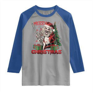 Terrifier Santa Christmas Horror Movie Raglan Shirt TS14 Sport Gray Royal Print Your Wear