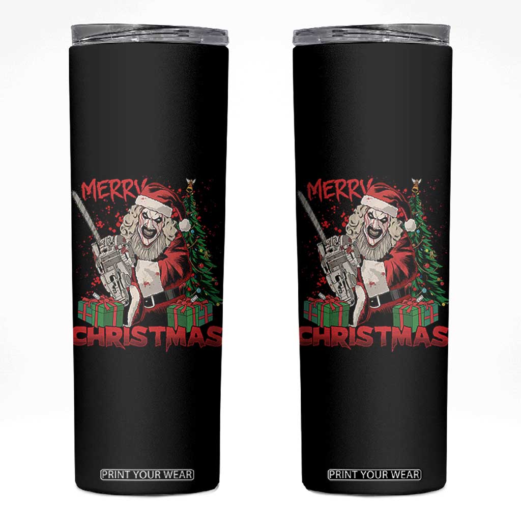 Terrifier Santa Christmas Horror Movie Skinny Tumbler TS14 Black Print Your Wear