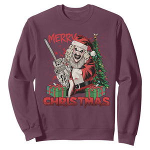 Terrifier Santa Christmas Horror Movie Sweatshirt TS14 Maroon Print Your Wear
