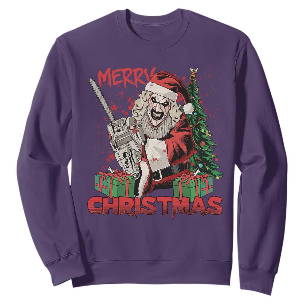 Terrifier Santa Christmas Horror Movie Sweatshirt TS14 Purple Print Your Wear