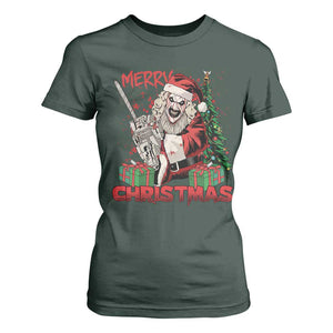 Terrifier Santa Christmas Horror Movie T Shirt For Women TS14 Dark Forest Green Print Your Wear