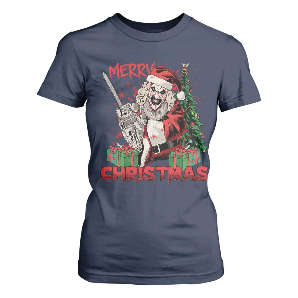 Terrifier Santa Christmas Horror Movie T Shirt For Women TS14 Navy Print Your Wear