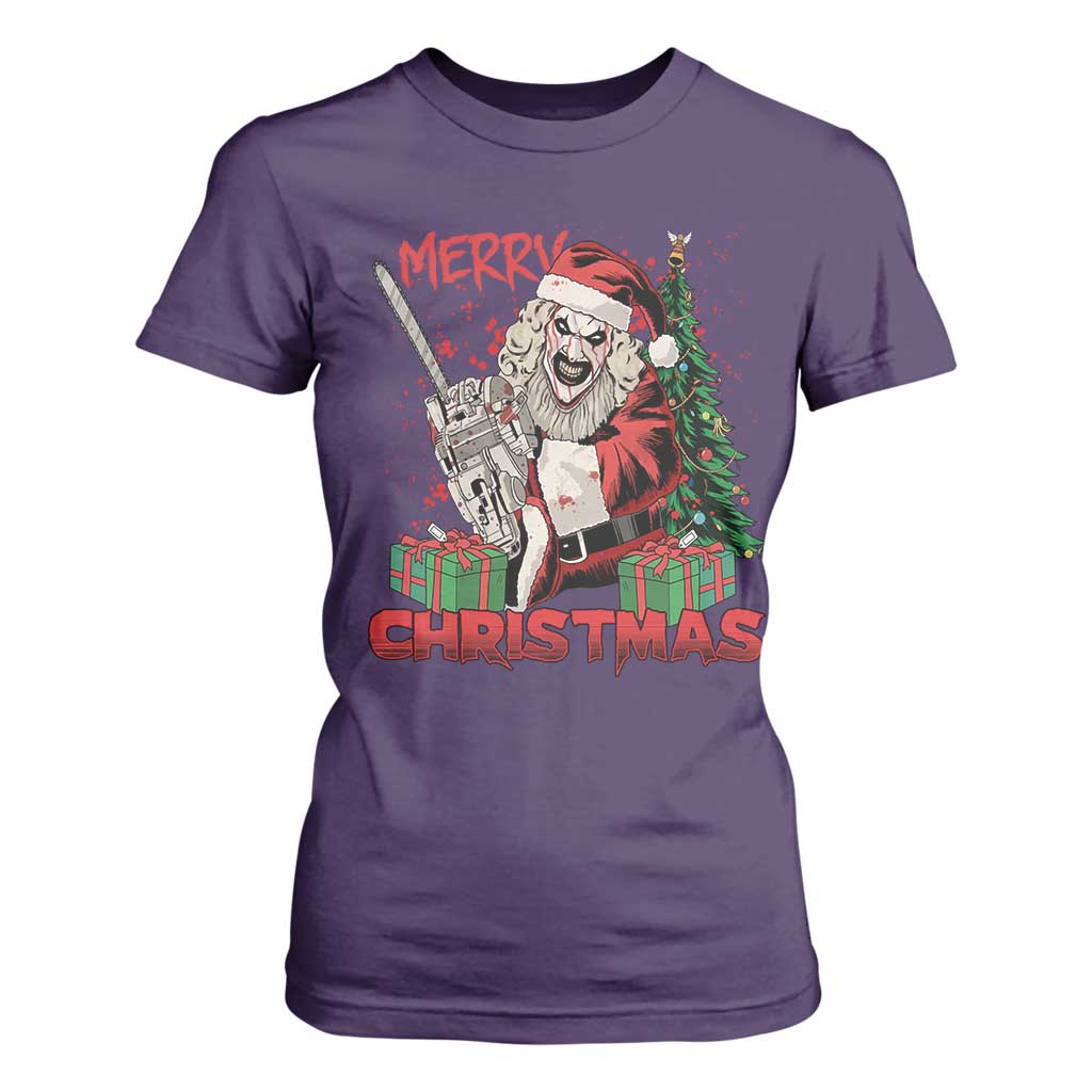Terrifier Santa Christmas Horror Movie T Shirt For Women TS14 Purple Print Your Wear