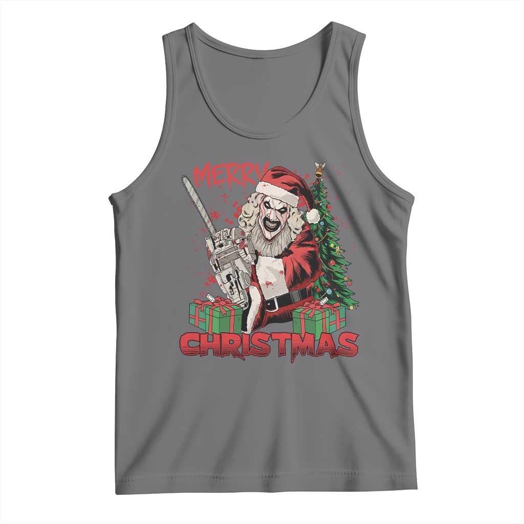 Terrifier Santa Christmas Horror Movie Tank Top TS14 Black Heather Print Your Wear