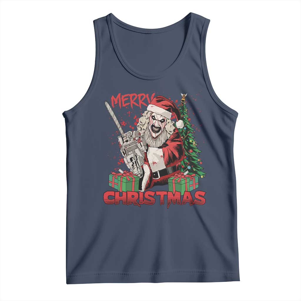 Terrifier Santa Christmas Horror Movie Tank Top TS14 Navy Print Your Wear