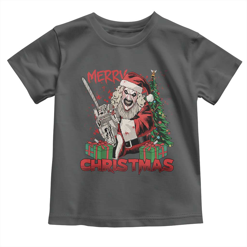 Terrifier Santa Christmas Horror Movie Toddler T Shirt TS14 Dark Heather Print Your Wear