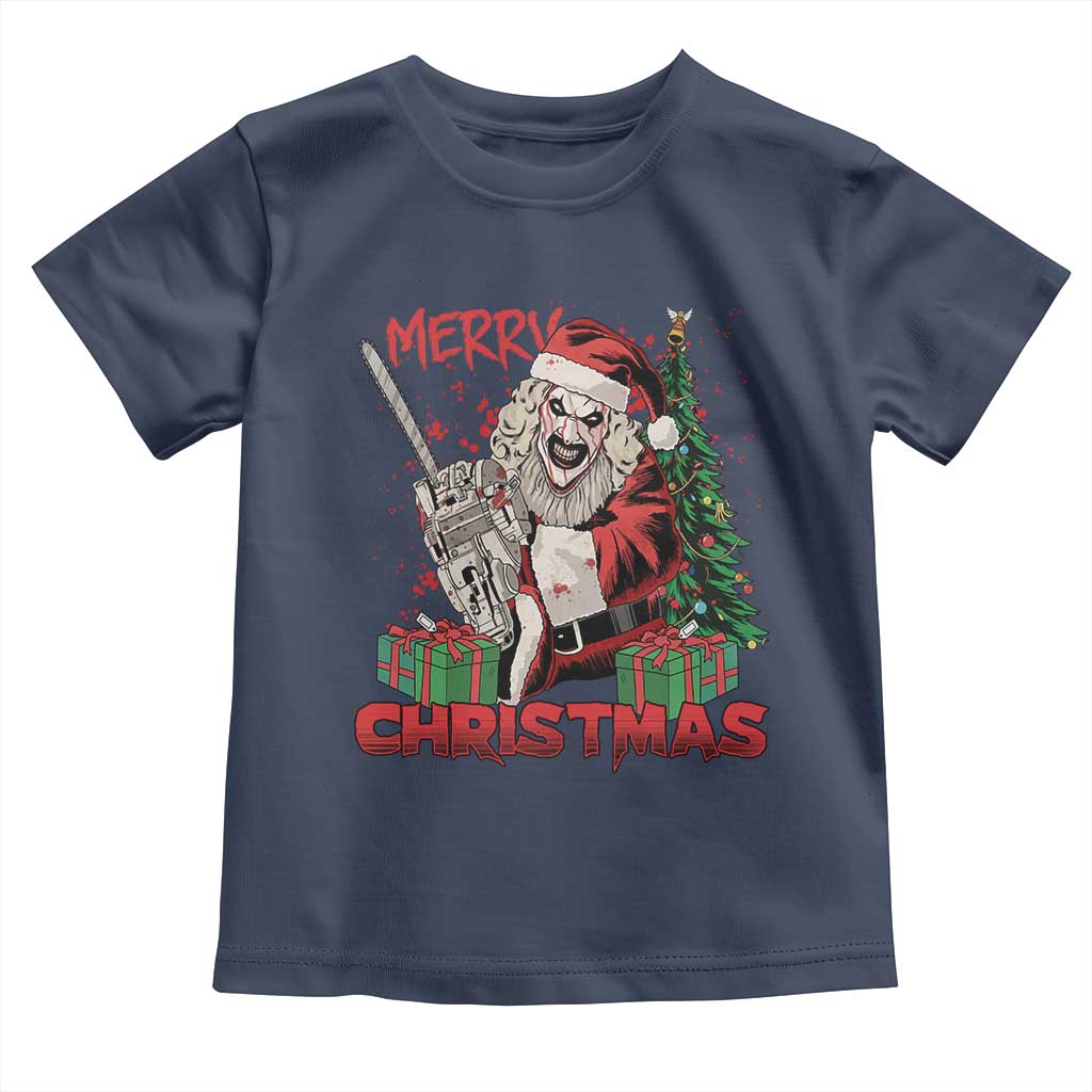 Terrifier Santa Christmas Horror Movie Toddler T Shirt TS14 Navy Print Your Wear