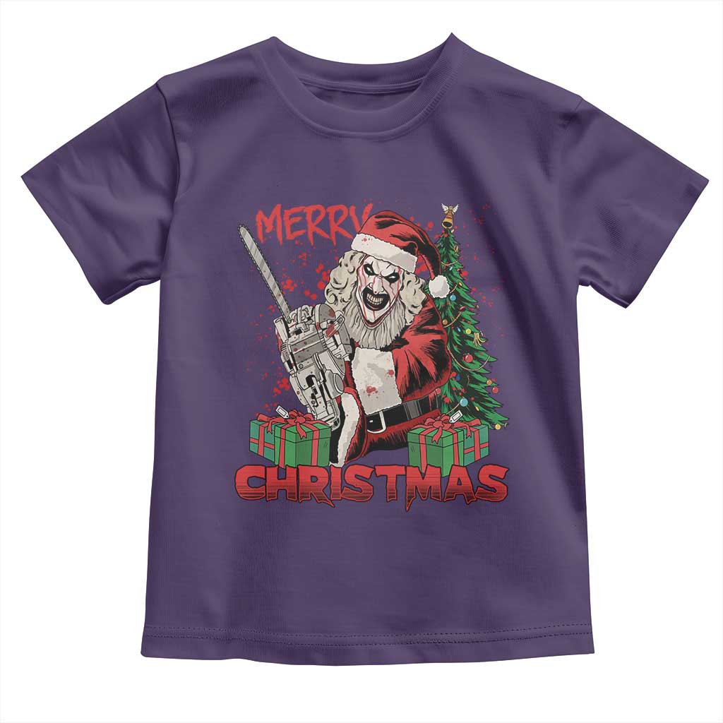 Terrifier Santa Christmas Horror Movie Toddler T Shirt TS14 Purple Print Your Wear