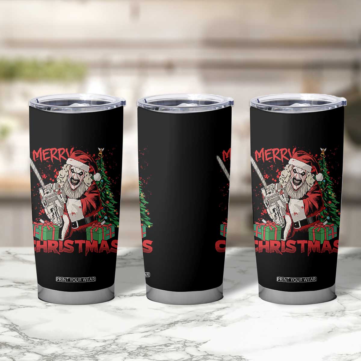 Terrifier Santa Christmas Horror Movie Tumbler Cup TS14 Print Your Wear