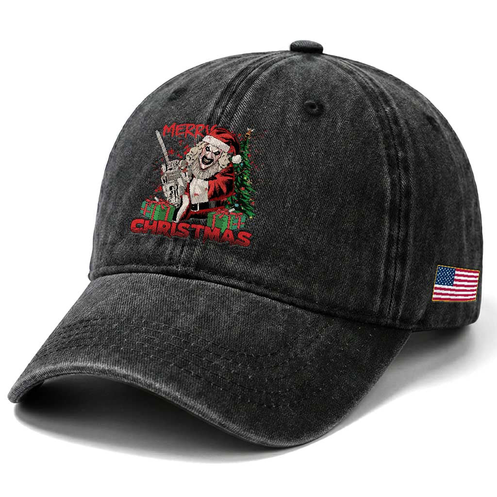 Terrifier Santa Christmas Horror Movie Washed Cotton Baseball Cap TS14 Print Your Wear