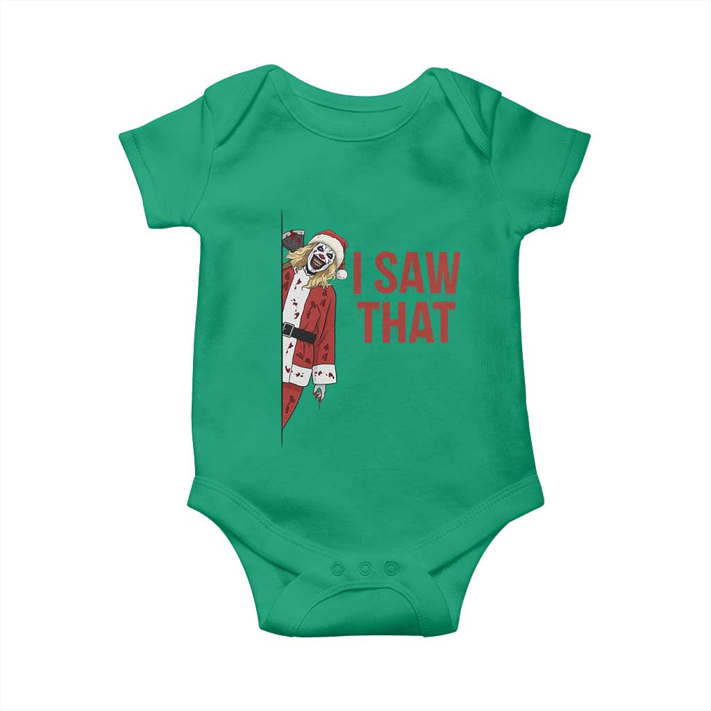 Terrifier Santa Christmas Movie Baby Onesie I Saw That Meme TS14 Irish Green Print Your Wear