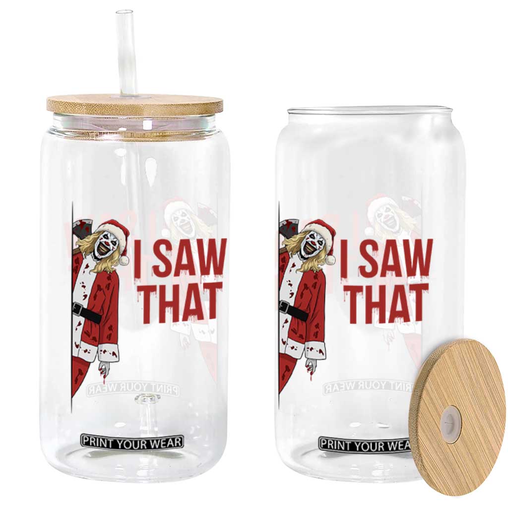 Terrifier Santa Christmas Movie Glass Can I Saw That Meme TS14 Print Your Wear