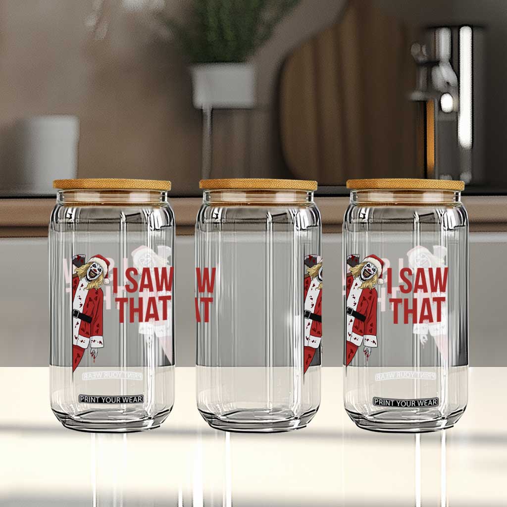 Terrifier Santa Christmas Movie Glass Can I Saw That Meme TS14 Print Your Wear