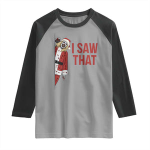 Terrifier Santa Christmas Movie Raglan Shirt I Saw That Meme TS14 Sport Gray Black Print Your Wear