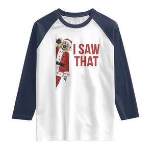 Terrifier Santa Christmas Movie Raglan Shirt I Saw That Meme TS14 White Navy Print Your Wear