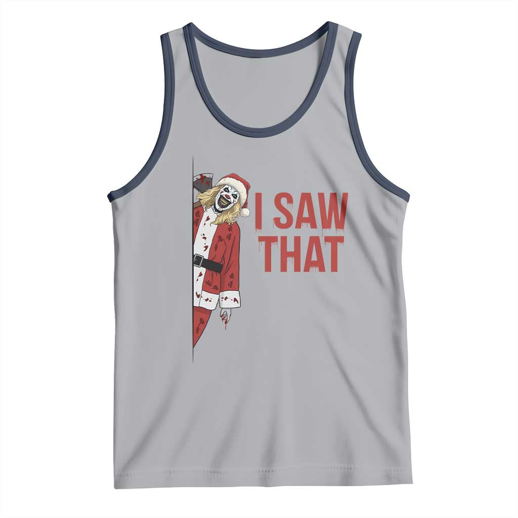 Terrifier Santa Christmas Movie Tank Top I Saw That Meme TS14 Athletic Heather Navy Print Your Wear