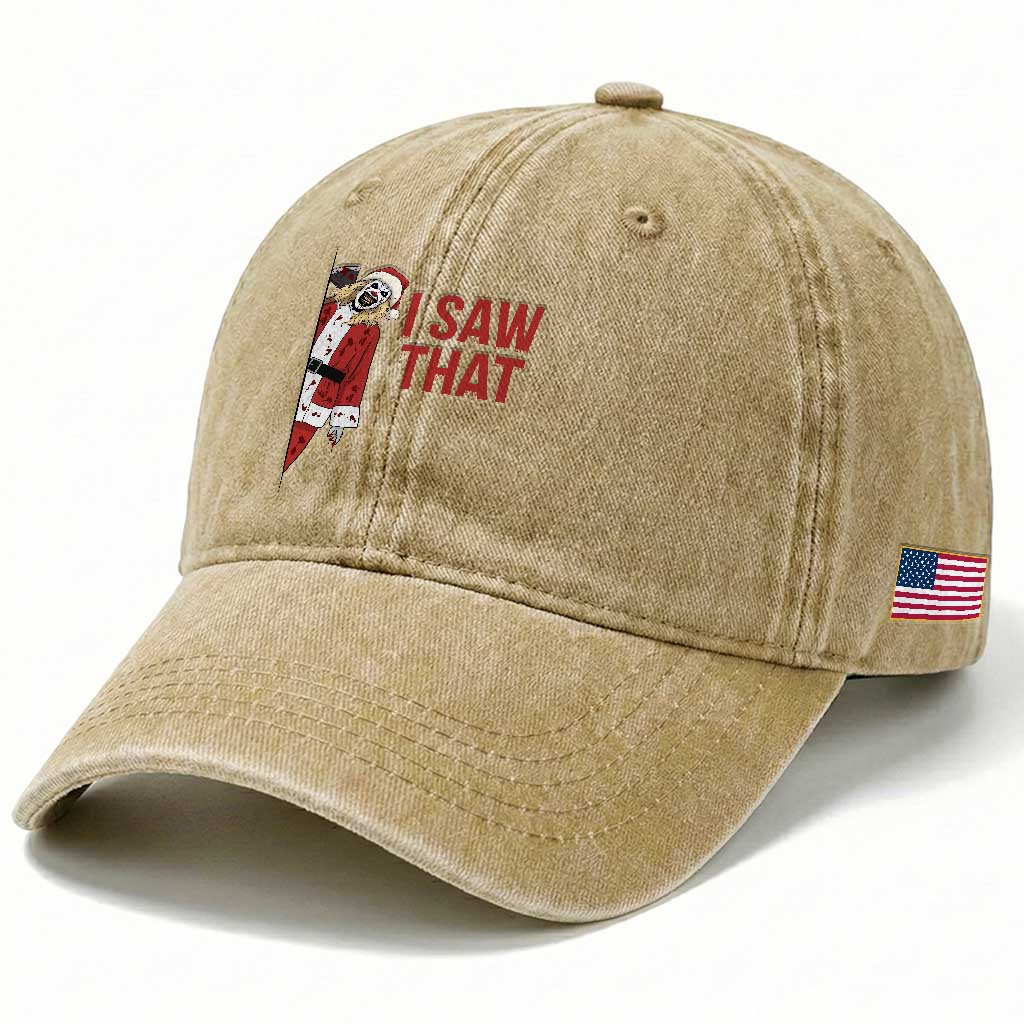 Terrifier Santa Christmas Movie Washed Cotton Baseball Cap I Saw That Meme TS14 Print Your Wear
