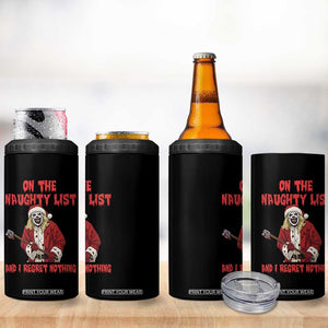 Terrifier Santa Christmas Movie 4 in 1 Can Cooler Tumbler On The Naughty List And I Regret Nothing TS14 Print Your Wear