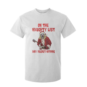 Terrifier Santa Christmas Movie T Shirt For Kid On The Naughty List And I Regret Nothing TS14 White Print Your Wear