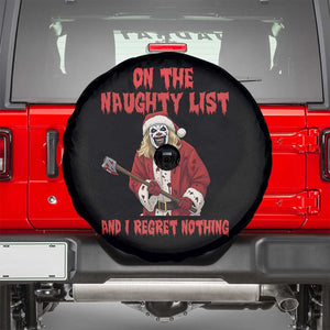 Terrifier Santa Christmas Movie Spare Tire Cover On The Naughty List And I Regret Nothing TS14 Black Print Your Wear