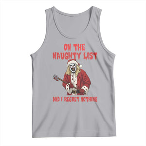 Terrifier Santa Christmas Movie Tank Top On The Naughty List And I Regret Nothing TS14 Athletic Heather Print Your Wear