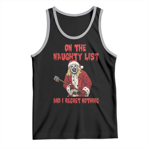 Terrifier Santa Christmas Movie Tank Top On The Naughty List And I Regret Nothing TS14 Black Athletic Heather Print Your Wear