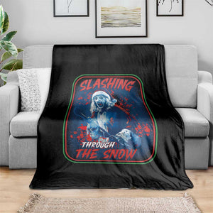 Terrifier Santa Christmas Throw Blanket Slashing Through The Snow TS14 Print Your Wear