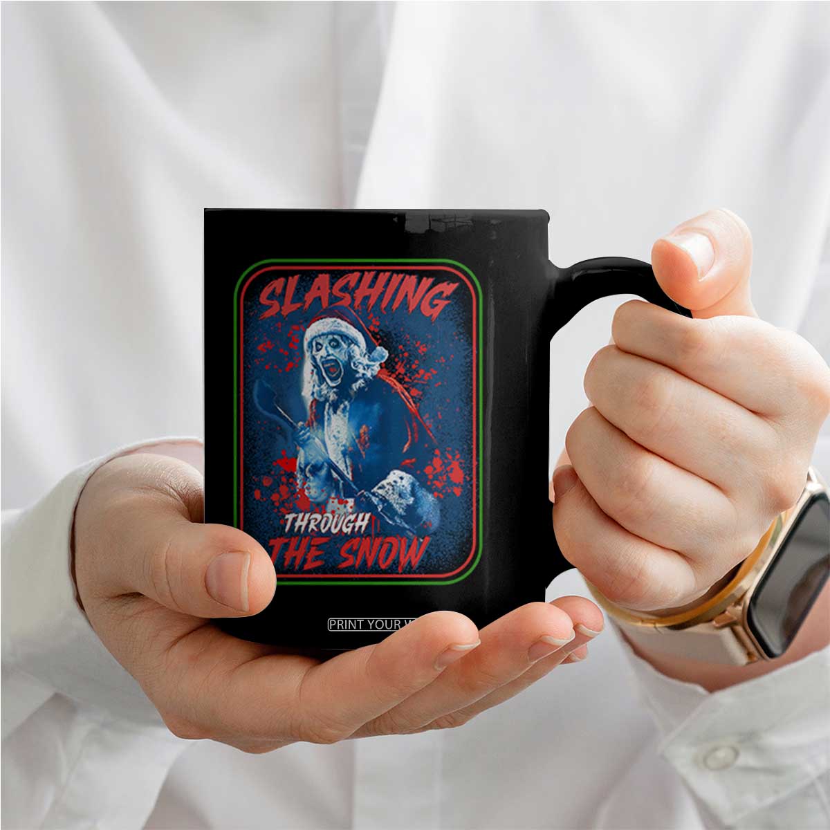Terrifier Santa Christmas Coffee Mug Slashing Through The Snow TS14 Print Your Wear