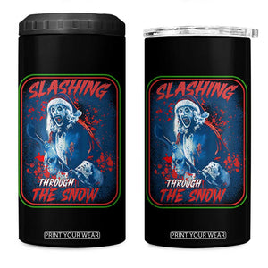Terrifier Santa Christmas 4 in 1 Can Cooler Tumbler Slashing Through The Snow TS14 One Size: 16 oz Black Print Your Wear