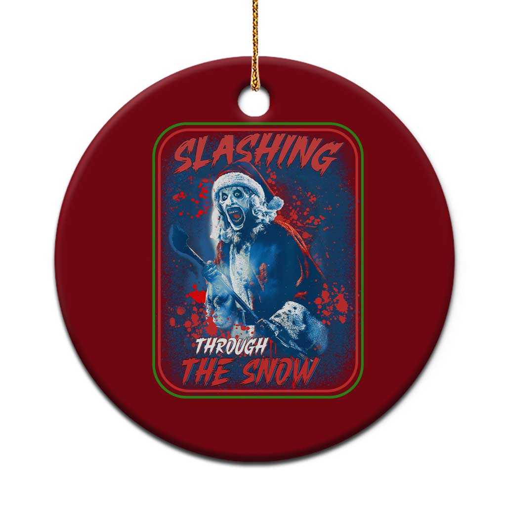 Terrifier Santa Christmas Ceramic Ornament Slashing Through The Snow TS14 1pc Red Print Your Wear
