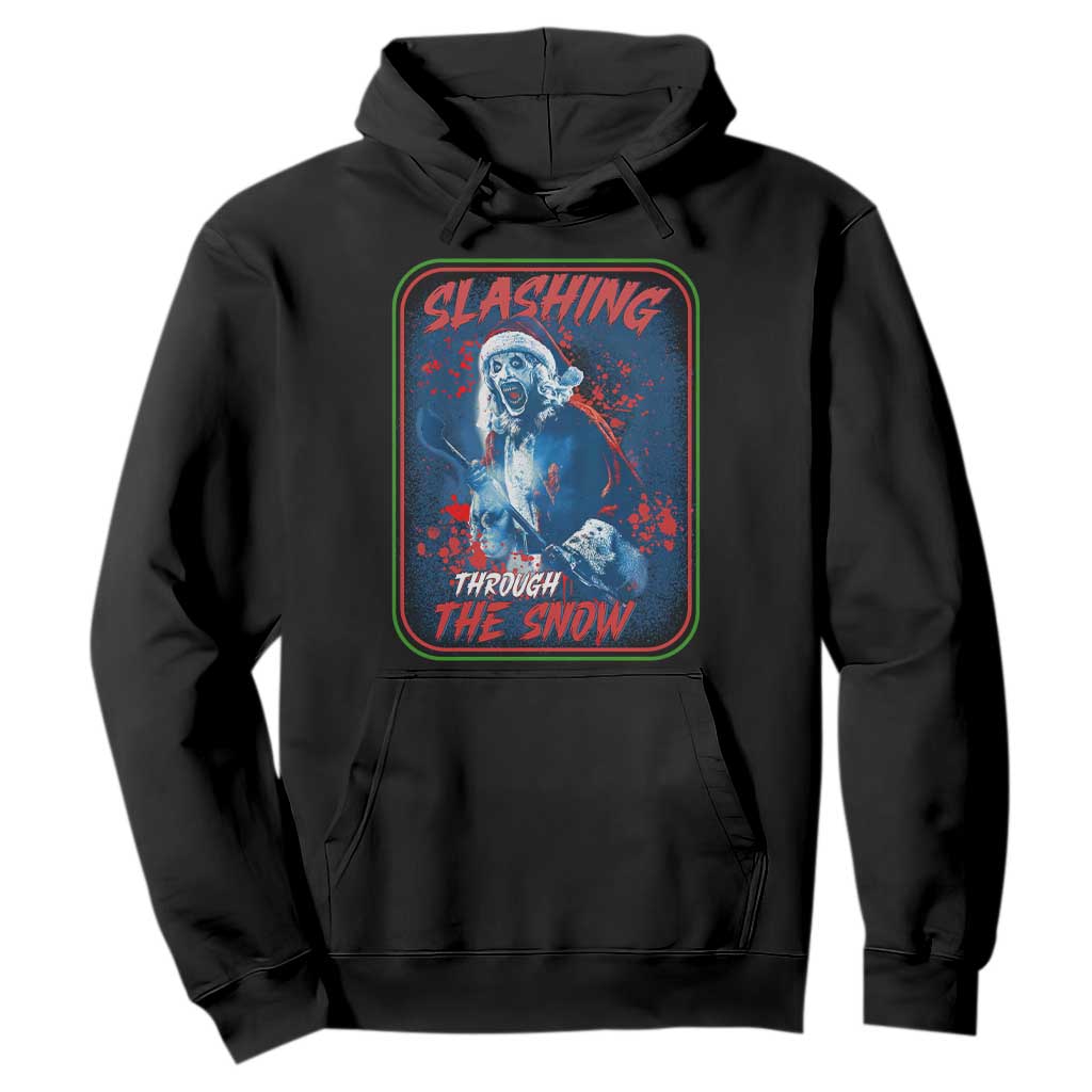 Terrifier Santa Christmas Hoodie Slashing Through The Snow TS14 Black Print Your Wear