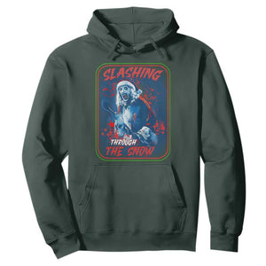 Terrifier Santa Christmas Hoodie Slashing Through The Snow TS14 Dark Forest Green Print Your Wear
