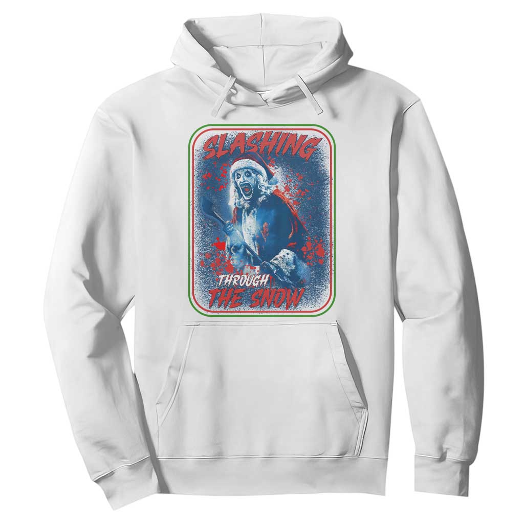 Terrifier Santa Christmas Hoodie Slashing Through The Snow TS14 White Print Your Wear