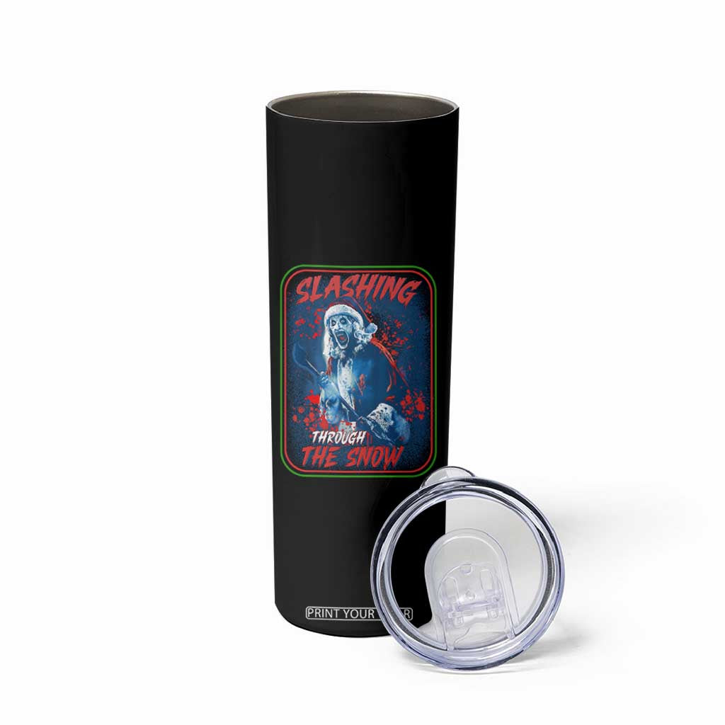 Terrifier Santa Christmas Skinny Tumbler Slashing Through The Snow TS14 Print Your Wear