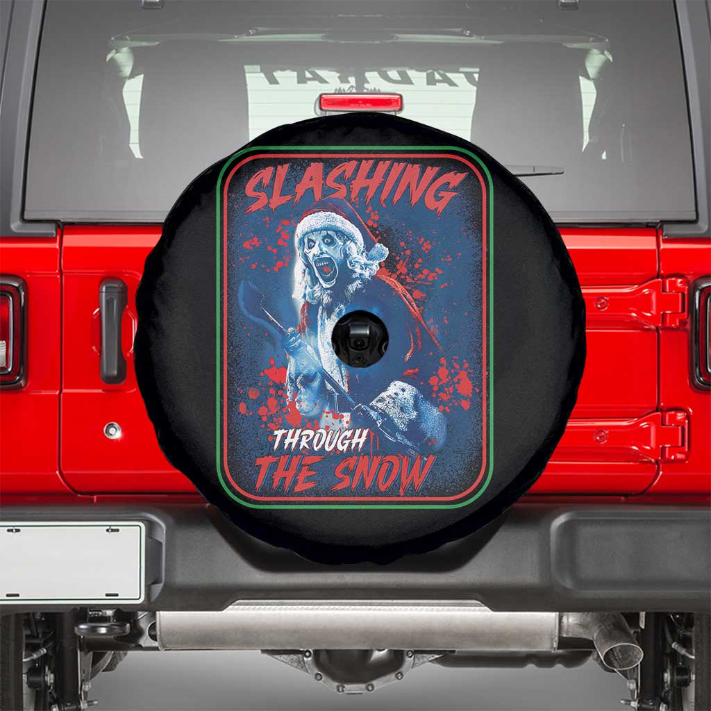 Terrifier Santa Christmas Spare Tire Cover Slashing Through The Snow TS14 Black Print Your Wear