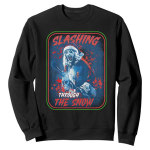 Terrifier Santa Christmas Sweatshirt Slashing Through The Snow TS14 Black Print Your Wear