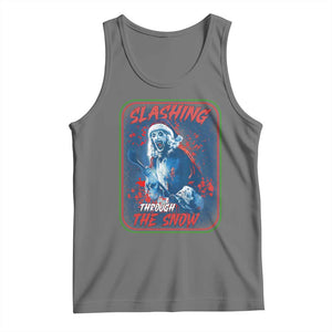 Terrifier Santa Christmas Tank Top Slashing Through The Snow - Print Your Wear