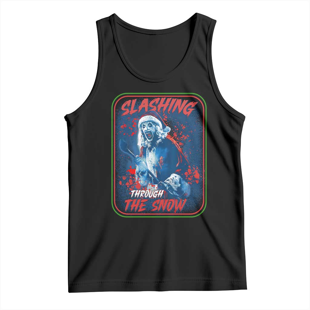 Terrifier Santa Christmas Tank Top Slashing Through The Snow - Print Your Wear
