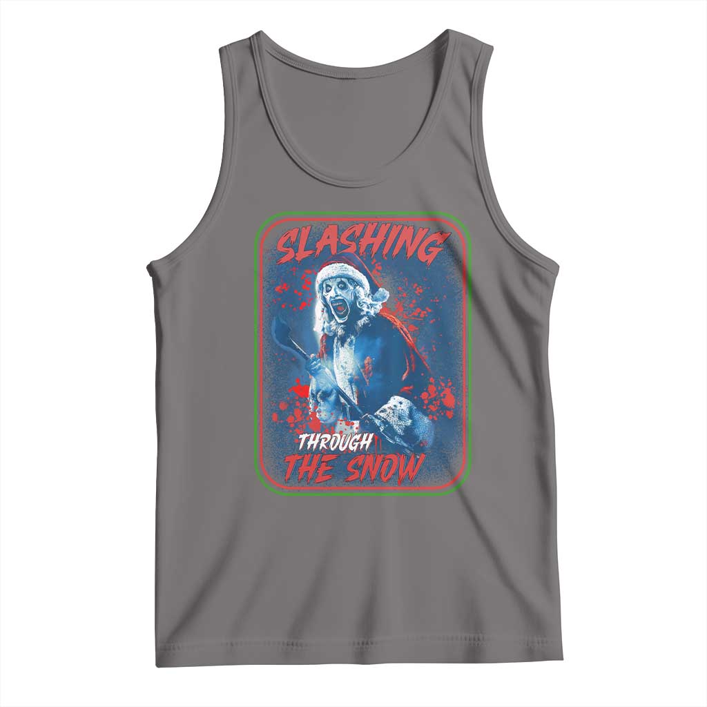Terrifier Santa Christmas Tank Top Slashing Through The Snow - Print Your Wear