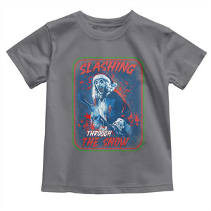 Terrifier Santa Christmas Toddler T Shirt Slashing Through The Snow TS14 Charcoal Print Your Wear