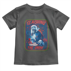 Terrifier Santa Christmas Toddler T Shirt Slashing Through The Snow TS14 Dark Heather Print Your Wear