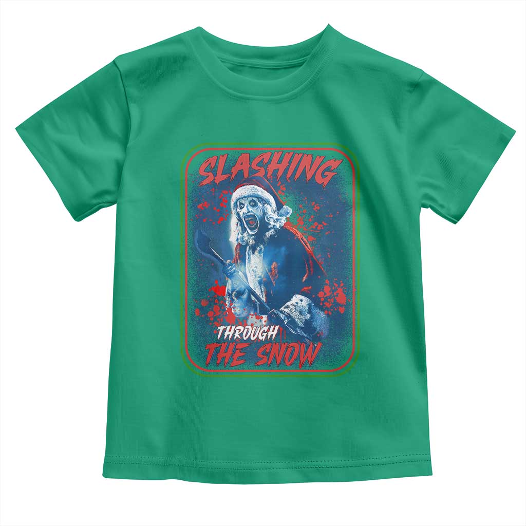 Terrifier Santa Christmas Toddler T Shirt Slashing Through The Snow TS14 Irish Green Print Your Wear