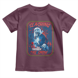 Terrifier Santa Christmas Toddler T Shirt Slashing Through The Snow TS14 Maroon Print Your Wear