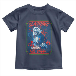 Terrifier Santa Christmas Toddler T Shirt Slashing Through The Snow TS14 Navy Print Your Wear