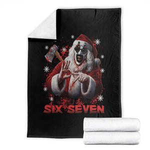 67 Terrifier Santa Horror Christmas Throw Blanket Funny Six Seven Meme Holiday Movie TS14 Black Print Your Wear