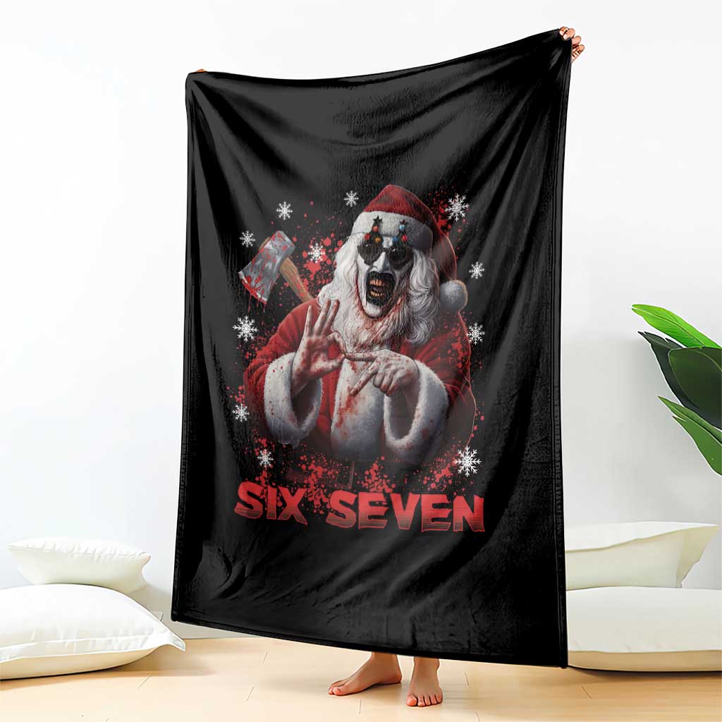 67 Terrifier Santa Horror Christmas Throw Blanket Funny Six Seven Meme Holiday Movie TS14 Print Your Wear