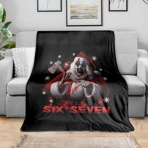 67 Terrifier Santa Horror Christmas Throw Blanket Funny Six Seven Meme Holiday Movie TS14 Print Your Wear