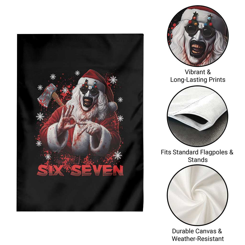 67 Terrifier Santa Horror Christmas Garden Flag Funny Six Seven Meme Holiday Movie TS14 Print Your Wear
